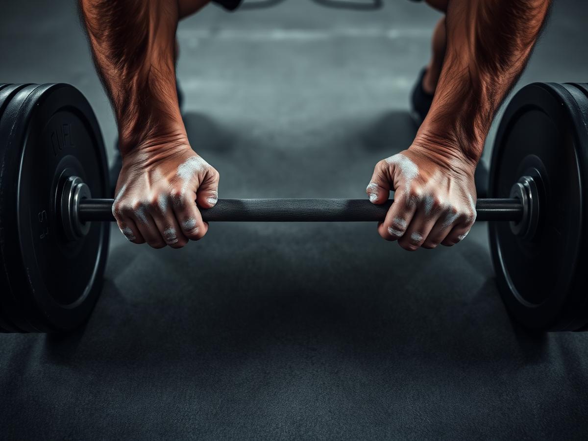 Sporter laadt een halterstang